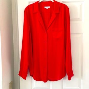 NWOT Gorgeous Equipment bright red blouse
